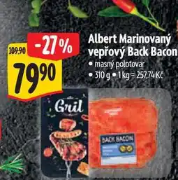 Albert Albert Marinovaný vepřový Back Bacon 310 g nabídka