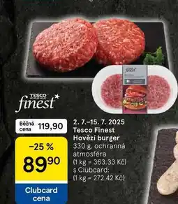 Tesco Tesco Finest Hovězí burger, 330 g nabídka