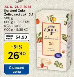 Tesco Korunní Cukr Želírovací cukr 3:1, 500 g nabídka