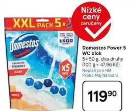 Tesco Domestos Power 5 WC blok, 5x 50 g, dva druhy nabídka