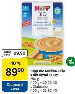 Tesco Hipp Bio Mléčná kaše s dětskými keksy, 250 g nabídka