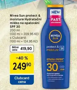 Tesco Nivea Sun protect & moisture Hydratační mléko na opalování SPF 30, 200 ml nabídka