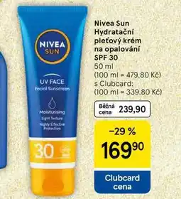 Tesco Nivea Sun Hydratační pleťový krém na opalování SPF 30, 50 ml nabídka