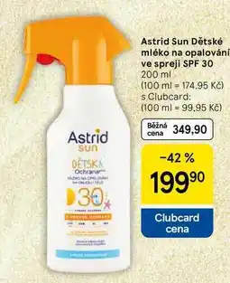 Tesco Astrid Sun Dětské mléko na opalování ve spreji SPF 30, 200 ml nabídka