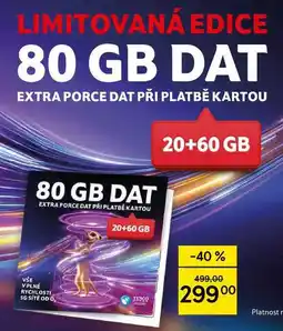Tesco LIMITOVANÁ EDICE 80 GB DAT, EXTRA PORCE DAT PŘI PLATBĚ KARTOU, 20+60 GB nabídka