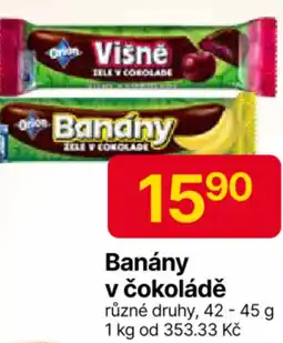 Hruška Banány v čokoládě nabídka