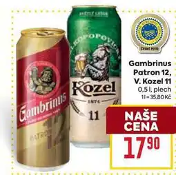 Billa Gambrinus Kozel PATRON 0,5l plech nabídka