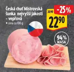 Albert Česká chuť Mistrovská šunka nejvyšší jakosti - vepřová nabídka