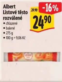 Albert Albert Listové těsto rozválené nabídka