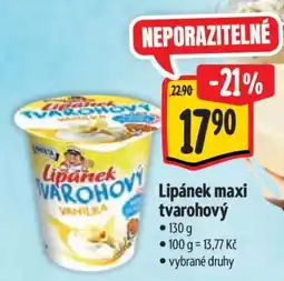 Albert Lipánek Maxi tvarohový nabídka