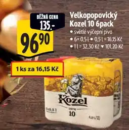 Albert Velkopopovický Kozel 10 – 6pack nabídka