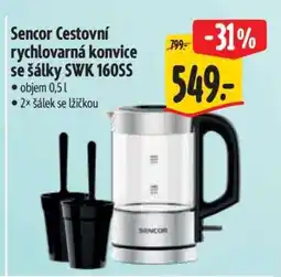 Albert Sencor Cestovní rychlovarná konvice se šálky SWK 160SS nabídka