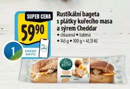 Albert Rustikální bageta s plátky kuřecího masa a sýrem cheddar nabídka
