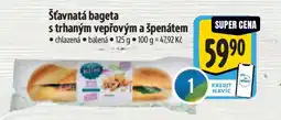 Albert Šťavnatá bageta s trhaným vepřovým a špenátem nabídka