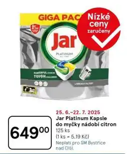 Tesco Jar Platinum Kapsle do myčky nádobí citron nabídka