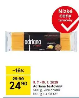 Tesco Adriana těstoviny nabídka