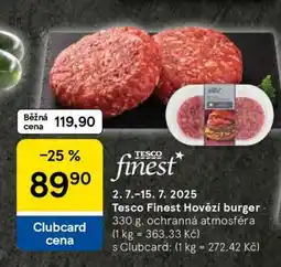 Tesco Tesco Finest Hovězí burger nabídka