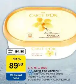 Tesco Carte d’Or Zmrzlina nabídka