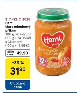 Tesco Hami masozeleninový příkrm nabídka