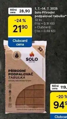Tesco Solo Přírodní podpalovač tabulka nabídka
