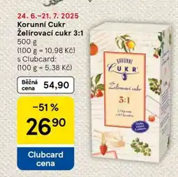 Tesco Korunní Cukr Želírovací cukr 3:1 nabídka