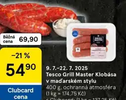 Tesco Tesco Grill Master Klobása v maďarském stylu nabídka