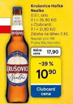 Tesco Krušovice Hořké nealko nabídka