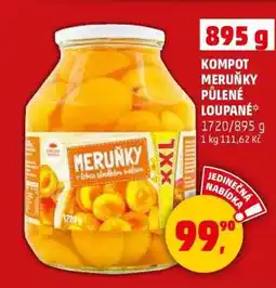 Penny Market KOMPOT MERUŇKY PŮLENÉ LOUPANÉ nabídka