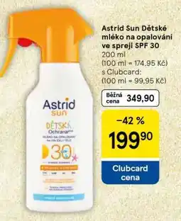 Tesco Astrid Sun Dětské mléko na opalování ve spreji SPF 30 nabídka