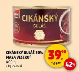Penny Market Cikánský guláš 50% masa Veseko nabídka