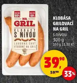 Penny Market Klobása grilovací na gril s nivou nabídka
