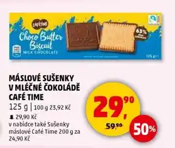 Penny Market Máslové sušenky v mléčné čokoládě Café Time nabídka