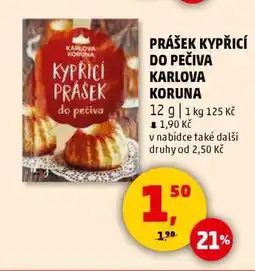 Penny Market PRÁŠEK KYPŘICÍ DO PEČIVA KARLOVA KORUNA nabídka