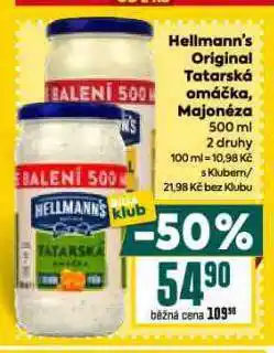 Billa Hellmann´s tatarská omáčka, majonéza nabídka