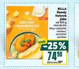 Billa Billa ready hotová jídla nabídka