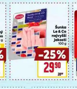 Billa Šunka le & co nejvyšší jakosti nabídka