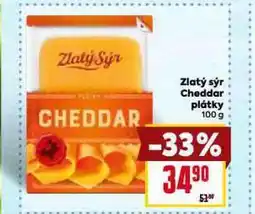 Billa Zlatý sýr cheddar plátky nabídka