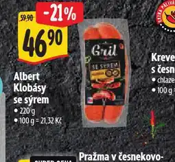 Albert Klobásy se sýrem nabídka