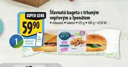 Albert Šťavnatá bageta s trhaným vepřovým a špenátem nabídka