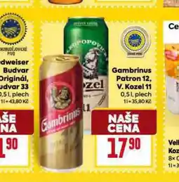 Billa Pivo gambrinus patron 12 nabídka