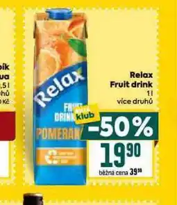 Billa Relax fruit drink nabídka