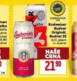 Billa Pivo budweiser budvar original nabídka