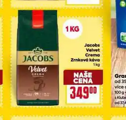 Billa Jacobs velvet crema zrnková káva nabídka