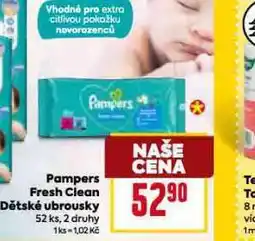 Billa Pampers dětské vlhčené ubrousky nabídka