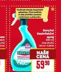 Billa Sanytol dezinfekční sprej nabídka