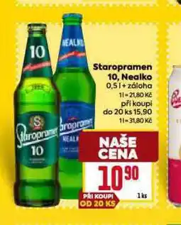 Billa Pivo staropramen nealko nabídka