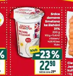 Billa Smetana ke šlehání 31% nabídka