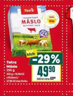 Billa Tatra máslo nabídka