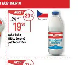 Globus Madeta jihočeské čerstvé mléko 1,5% nabídka