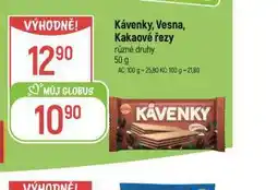 Globus Sedita kávenky, vesna, kakaové řezy nabídka